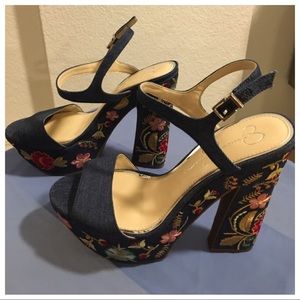 Jessica Simpson Embroidered Platform Sandals